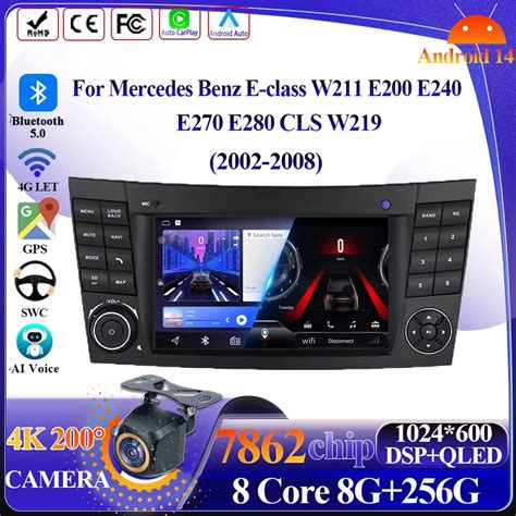 Android 14 Carplay For Mercedes Benz E Class W211 E200 E240 E270 E280