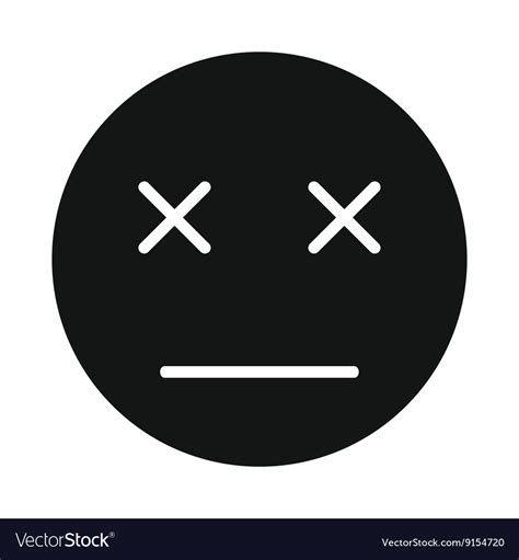 Dead Emoticon Icon Simple Style Royalty Free Vector Image