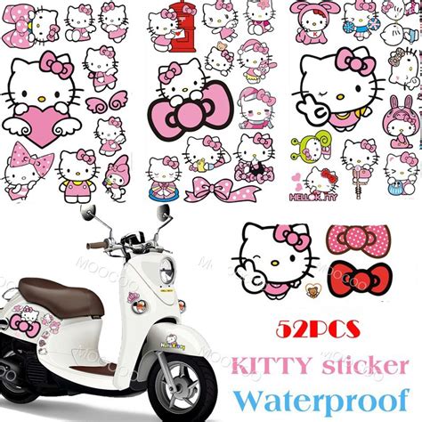 【當日出貨】全5款一套 可愛hello Kitty Diy車貼機車貼 手機裝飾 随冰箱貼 卡通加油蓋貼摩托車貼紙行李貼 蝦皮購物