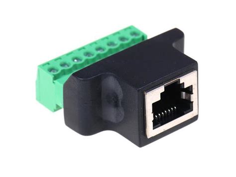 1pcs Ethernet Rj45 Female To Screw Terminal 8 Pin Cctv Digital Dvr Adapter Connector