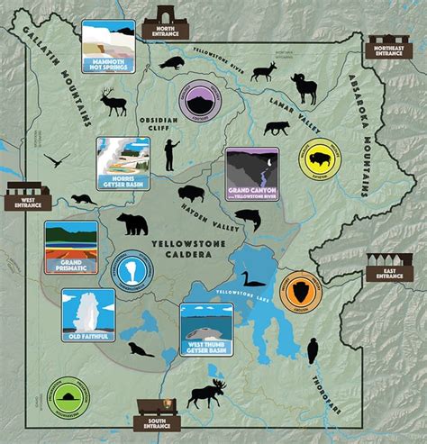 Yellowstone National Park Map Detail Image London Top Attractions Map