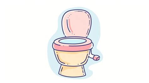 Premium Photo Cute Cartoon Illustration Of A Toilet With The Lid Up