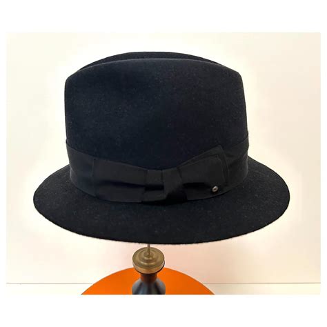 Herm S Men S Hat Funk Model Navy Blue Cashmere Ref Joli Closet