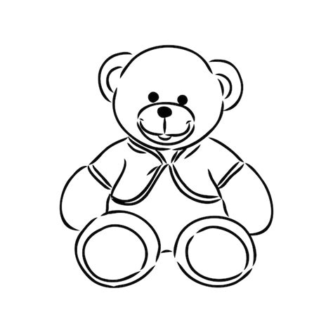 Ours En Peluche Isol Dessin La Main Doodle Illustration Vectorielle