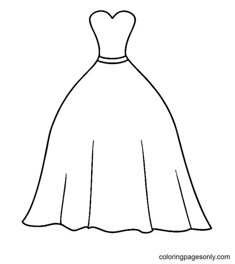 67 Páginas para colorir de vestidos ColoringPagesOnly