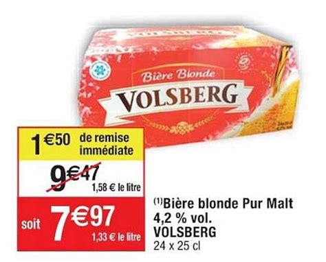 Promo Bière Blonde Pur Malt Vol Volsberg chez Cora iCatalogue fr