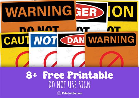 8+ FREE Do Not Use Sign Printable | PRINT-ABLE