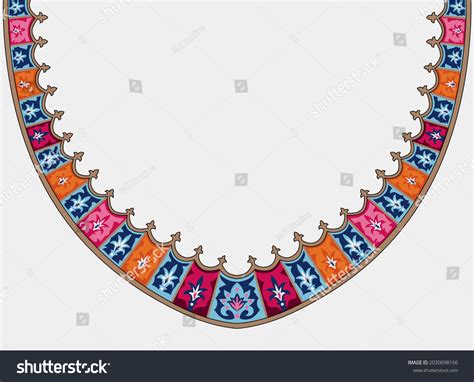 Mughal Buildings Trees Manually Illustration Plants Stock Illustration