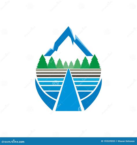 Mountain, Forest, River Design Logo Vector Stock Vector - Illustration ...