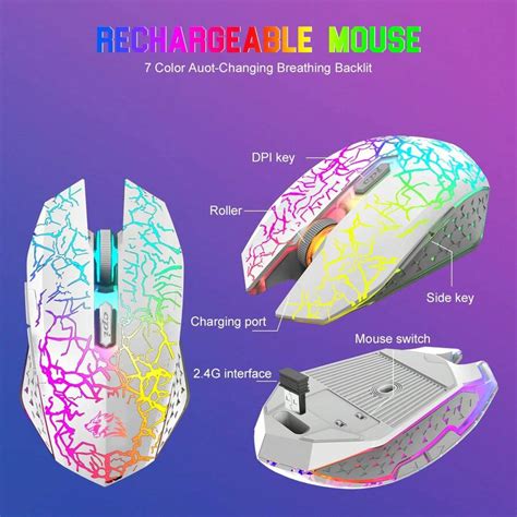 Wireless Gaming Keyboard Mouse Combo Wrist Rest 4000mah Rechargeable Battery 12 Cell Rgb