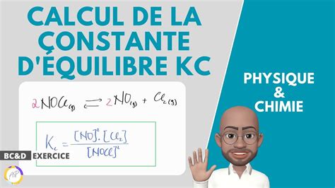 Calcul de la constante d équilibre Kc de la réaction d oxychlorure d