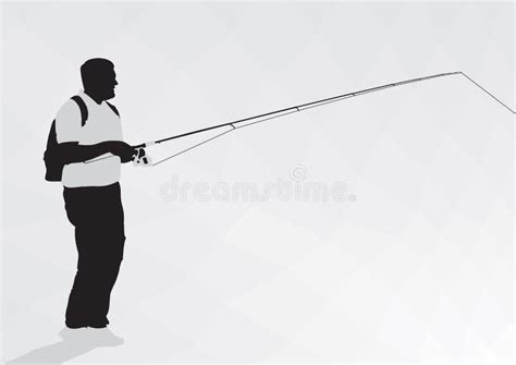 Silhouette Fisherman Pike Fish Stock Illustrations Silhouette