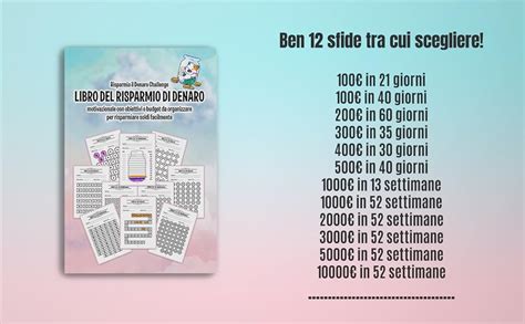 Risparmia Il Denaro Challenge Libro Del Risparmio Di Denaro