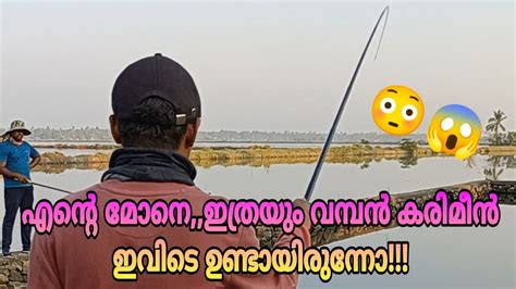 എന്റെ മോനെഇത്രയും വമ്പൻ കരിമീൻ ഇവിടെ ഉണ്ടായിരുന്നോ😳😱fishing Kerala