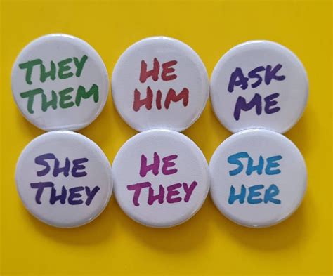 Pronoun Badges Bulk Pack Of 10 Multicoloured 25mm 1 Etsy