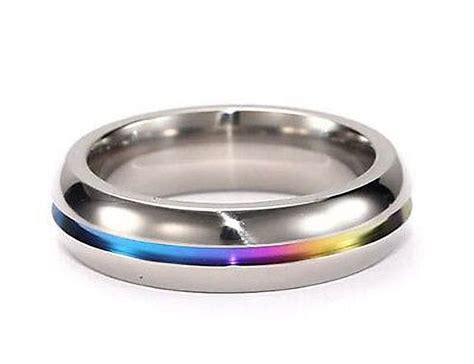 Pride Shack Rainbow Anodized Plain Ring Lgbt Lesbian Gay Pride Ring