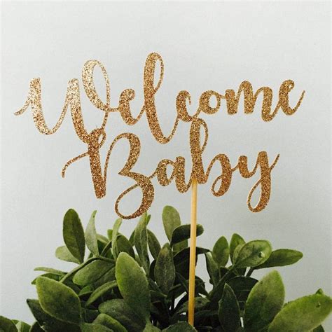 Welcome Baby Cake Topper Baby Shower Cake Topper Baby Shower Glittery