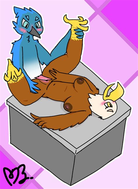 Rule 34 Absurd Res Accipitrid Accipitriform Anthro Avian Bird Bluebird Blush Crisp Crispbirb