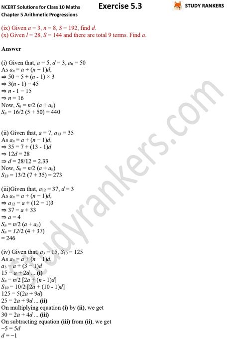 Ncert Solutions For Class Maths Chapter Arithmetic Progressions