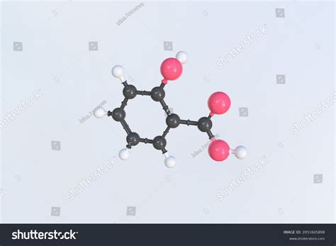 Salicylic Acid Molecule Isolated Molecular Model Stock Illustration