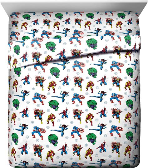 Jay Franco Marvel Avengers Fighting Team Queen Sheet Set 4 Piece Set