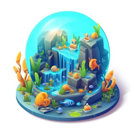 Premium AI Image | aquarium painting desktop background