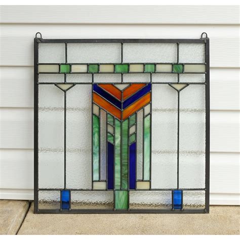 Foundry Select Frank Lloyd Wright Inspd Prairie Wheat Stained Glass