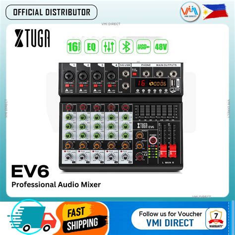 Xtuga Ev Professional Channel Audio Mixer With Dsp Effects Vmi