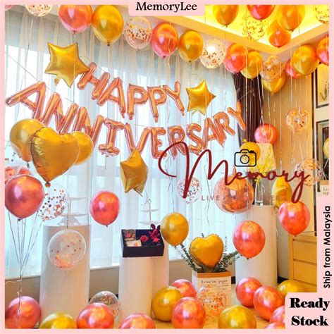 Happy Anniversary Balloon Theme Love Foil Latex Balloon Party Valentine