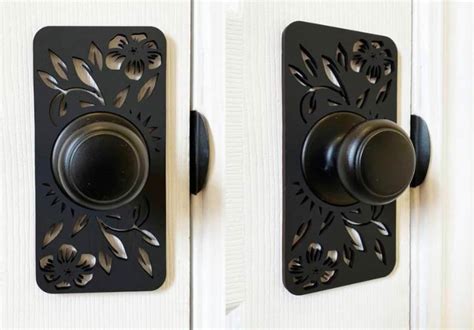 Door Knob Handle Decorative Plates 2 Pack Black Home Decor Etsy