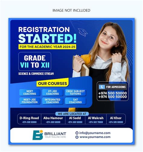 Premium Vector Registration Started School Admission Premium