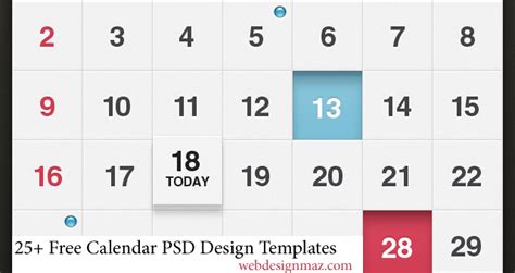 25 Free Calendar Psd Design Templates Designmaz