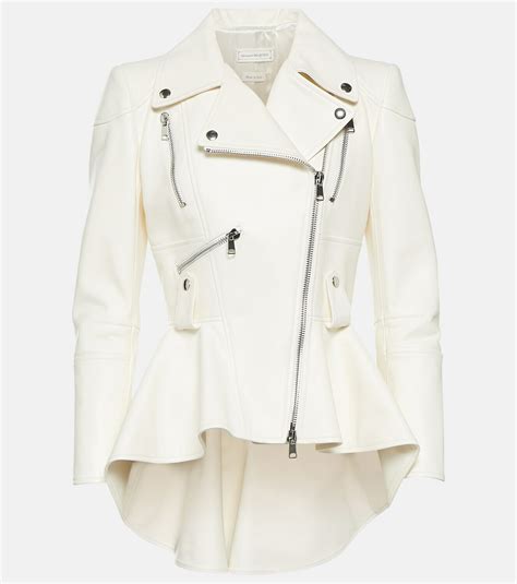 Alexander Mcqueen Peplum Leather Biker Jacket Alexander Mcqueen