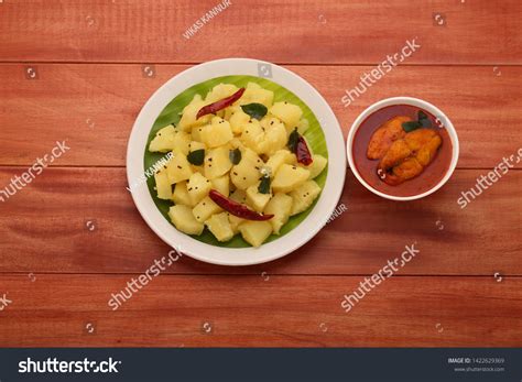 Tapioca Seasoned Tapioca Kappa Puzhukku Tasty Stock Photo 1422629369