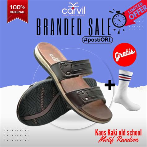 Jual Carvil Adriano M Sandal Selop Casual Kulit Sintetis Pria Remaja