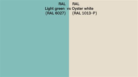 Ral Light Green Vs Oyster White Side By Side Comparison