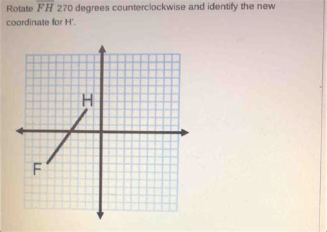 Rotate Overline Fh 270 Degrees Counterclockwise And Identify The New Coordinate For H [math]