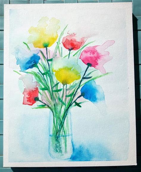 Comment peindre un bouquet de fleurs abstrait à l aquarelle Peinture