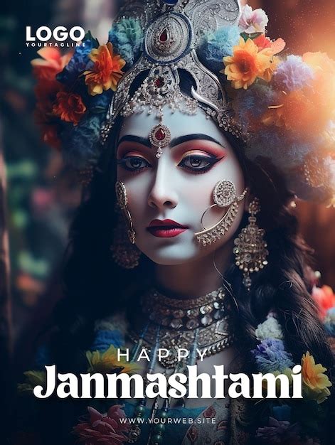 Premium PSD | Happy janmashtami poster design