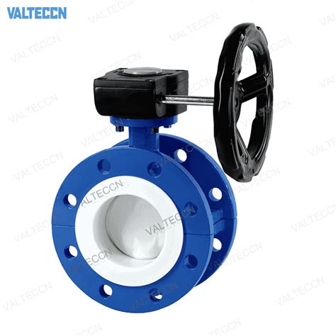 Worm Gear Operated Ptfe Lined Flanged Butterfly Valve