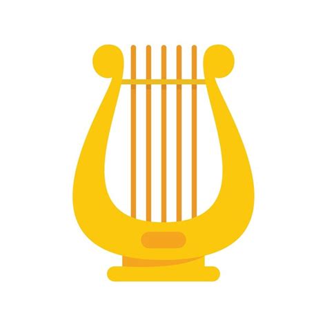 Premium Vector Harp Icon Flat Vector Irish Lyre Harp Music Instrument