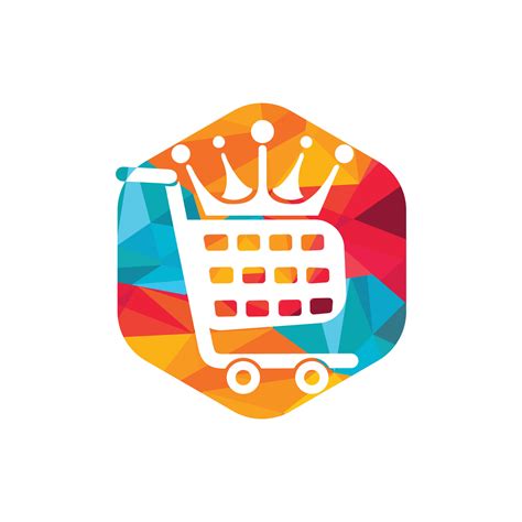 King Shop Vector Logo Design Shopping Cart With Crown Icon Design