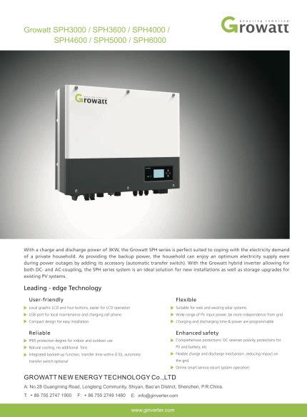 Growatt Sph 6kw Single Phase Hybrid Solar Inverter Sph6000 Solar Shop Online