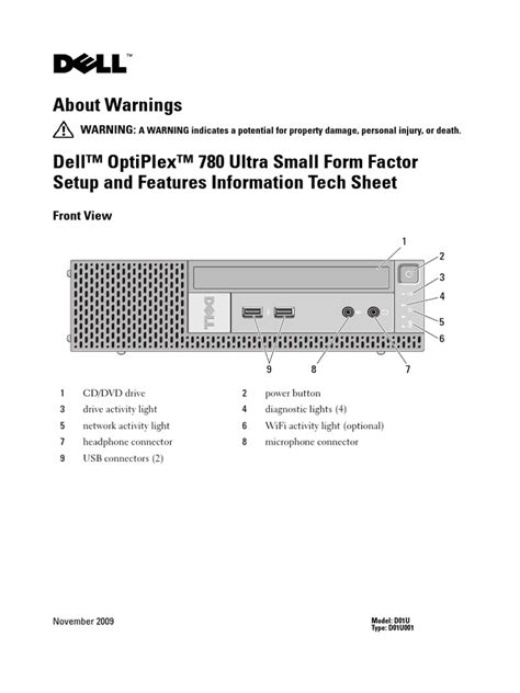 Optiplex-780 Setup Guide En-Us | PDF | Power Supply | Usb