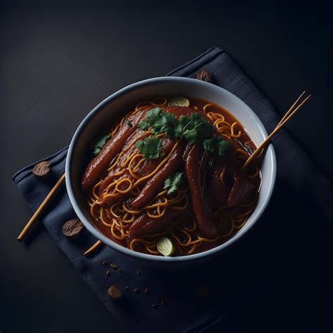 Premium Ai Image Bowl Noodle Food Background