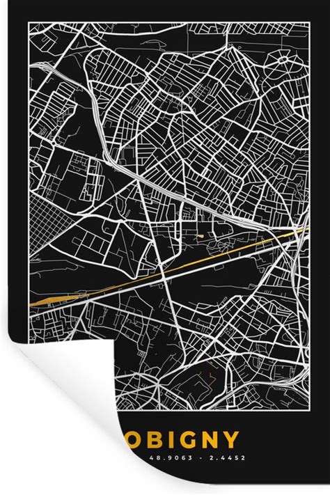 Muurstickers Sticker Folie Stadskaart Plattegrond Kaart