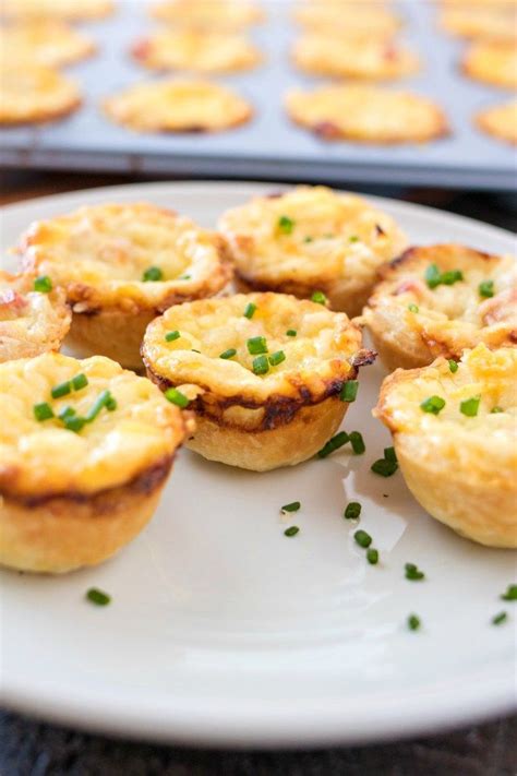 Mini Ham Cheese Quiche With Caramelized Onions Recipe Ham And