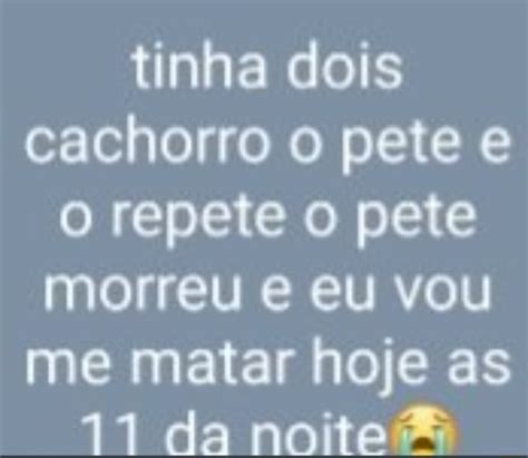 Tinha Dois Cachorro O Pete E O Repete O Pete Morreu E Eu Vou Me Matar