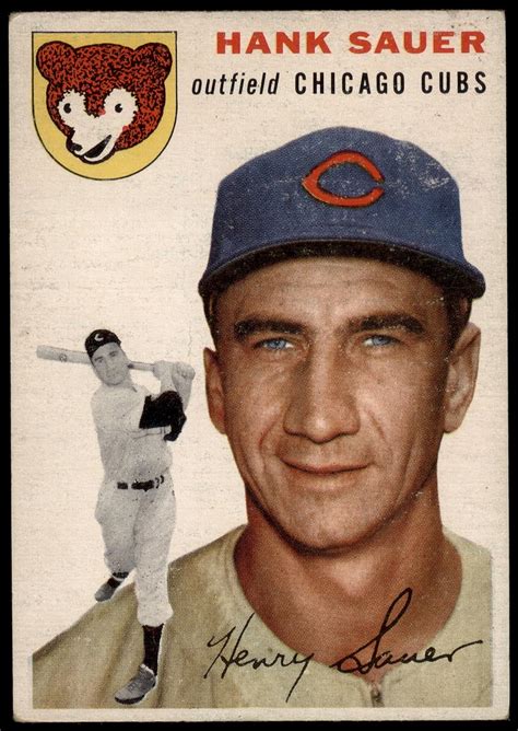 Amazon 1954 Topps 4 WHT Hank Sauer Chicago Cubs Baseball Card