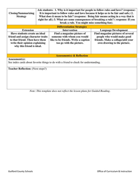 K 5 Lesson Plan In Word And Pdf Formats Page 3 Of 4